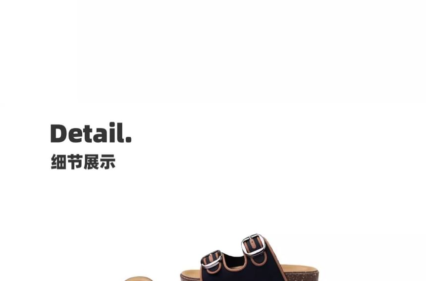 Buckled Platform Slide Sandals