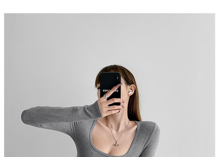 Tie-Waist Square-Neck Maxi T-Shirt Dress