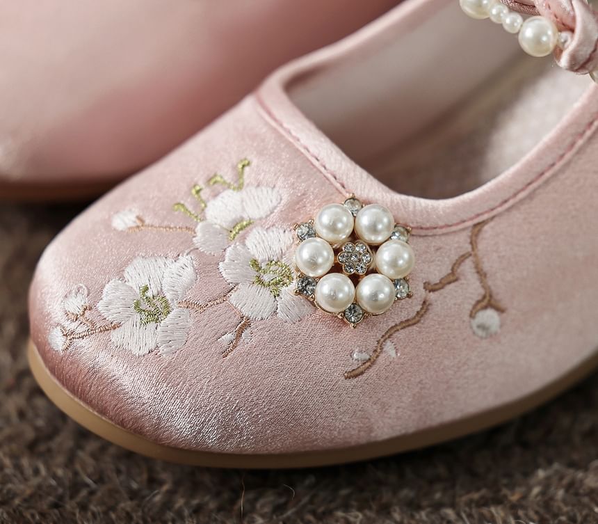 Beaded Wedge-Heel Mules