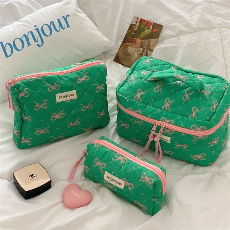 Bow Fabric Makeup Bag (Various Designs)