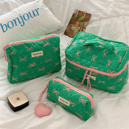 Bow Fabric Makeup Bag (Various Designs)