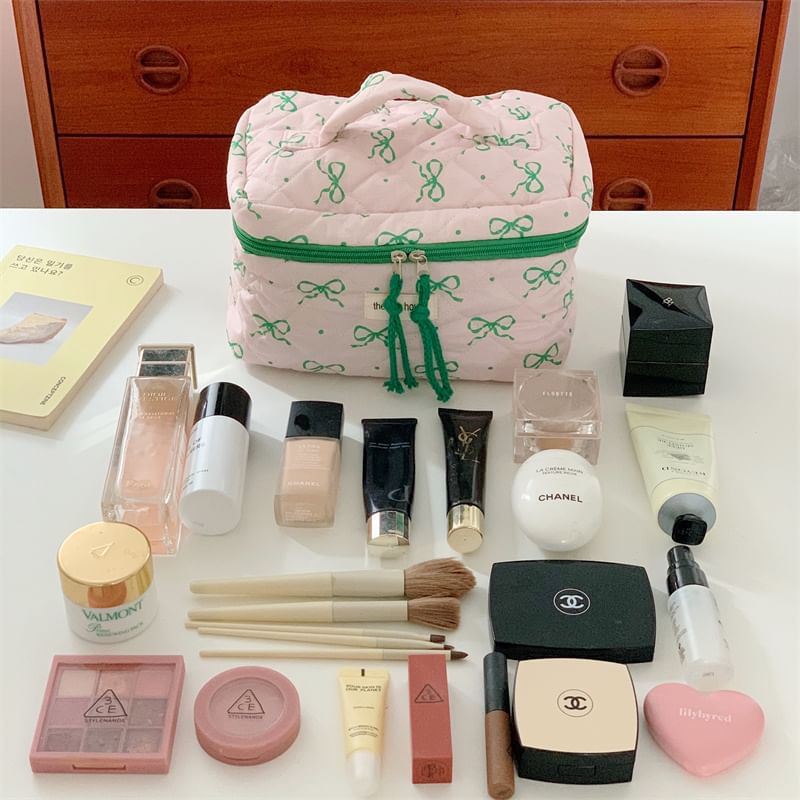 Bow Fabric Makeup Bag (Various Designs)