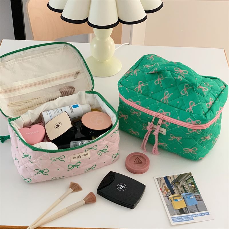 Bow Fabric Makeup Bag (Various Designs)