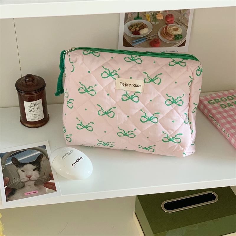 Bow Fabric Makeup Bag (Various Designs)