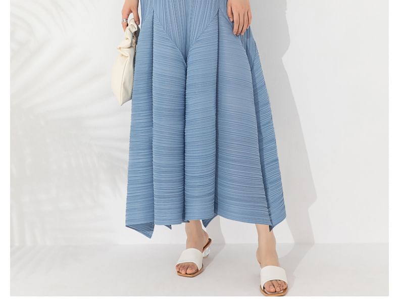 Crew Neck Ribbed Sleeveless Smock Maxi Dress