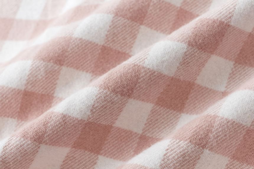 Couple Matching Pajama Set: Long-Sleeve Plaid Top + Pants