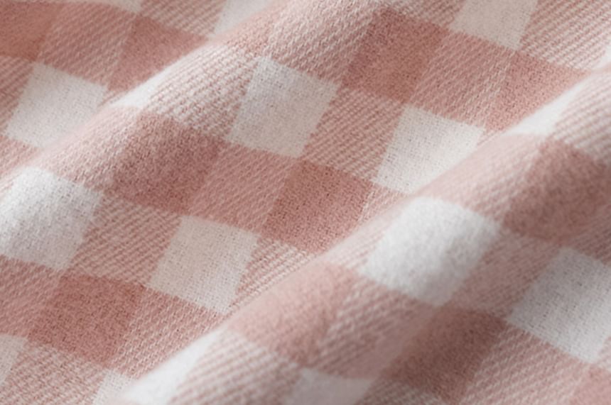 Couple Matching Pajama Set: Long-Sleeve Plaid Top + Pants