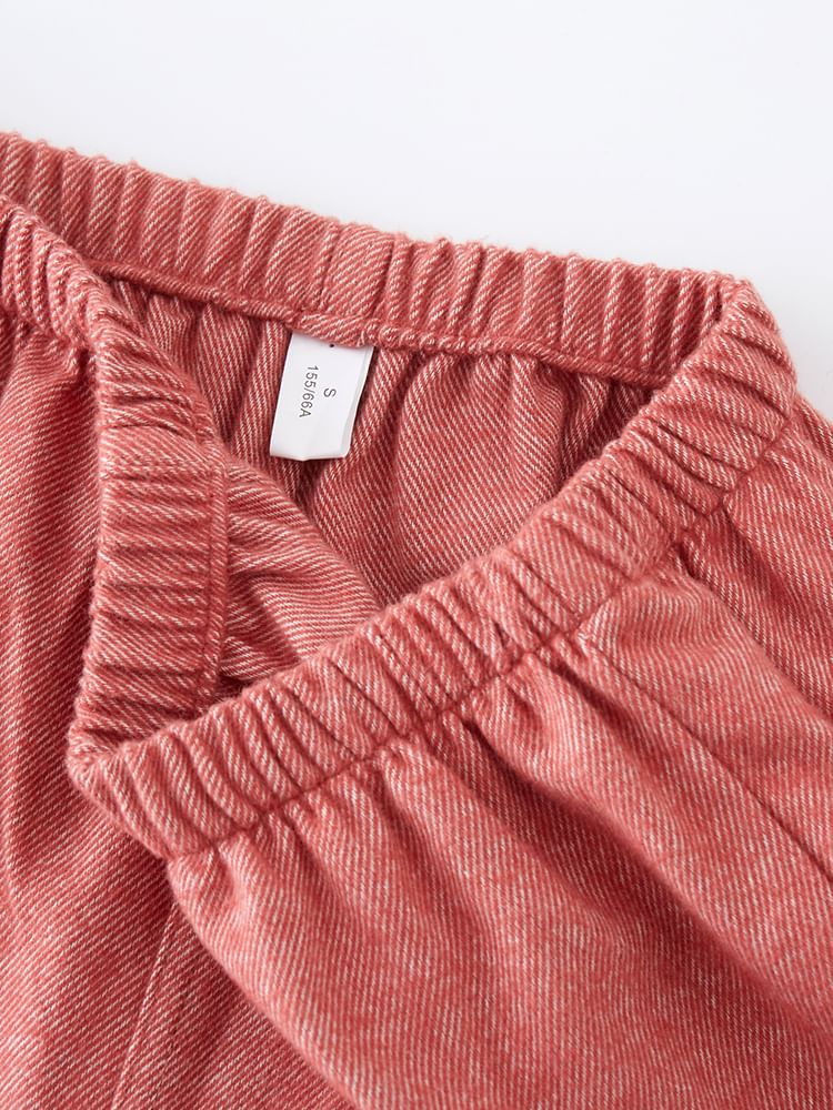 Couple Matching Pajama Set: Long-Sleeve Button-Up Top + Pants