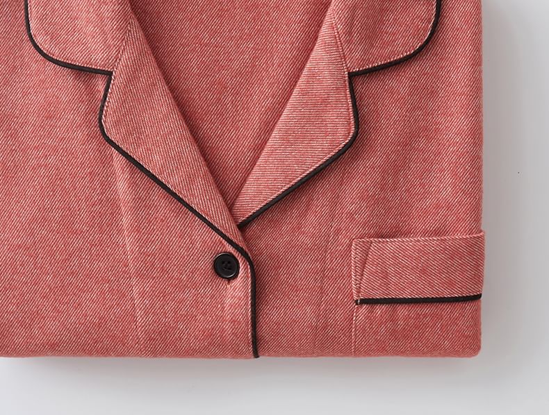 Couple Matching Pajama Set: Long-Sleeve Button-Up Top + Pants