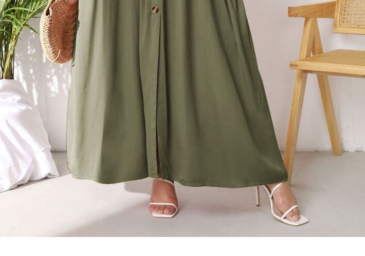 Button-Up Sleeveless Plain A-Line Maxi Dress
