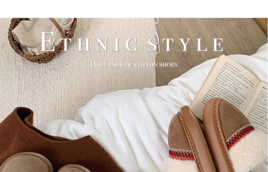 Fleece-Lined Platform Slide Sandals