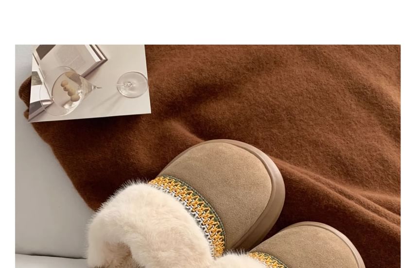 Fleece-Lined Platform Slide Sandals