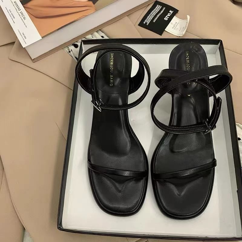 High Heel Plain Sandals