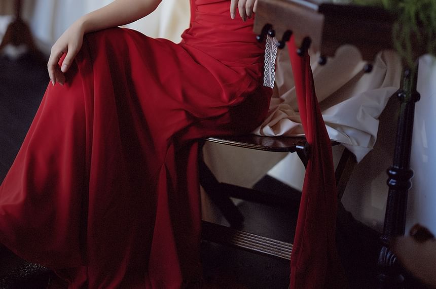 Strapless Ruched Sheath Evening Gown