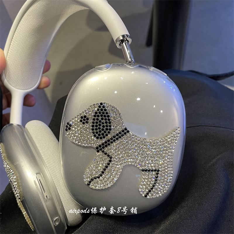 Cat Rhinestone AirPods Max Earphone Case Skin