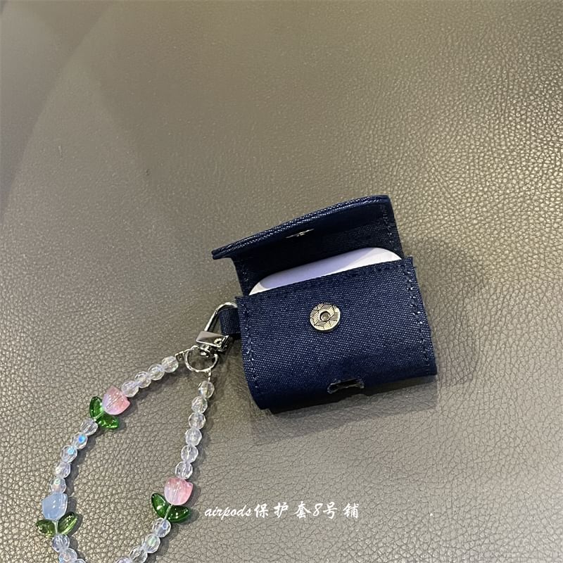 Flower Embroidered Denim AirPods / Pro Earphone Case Skin