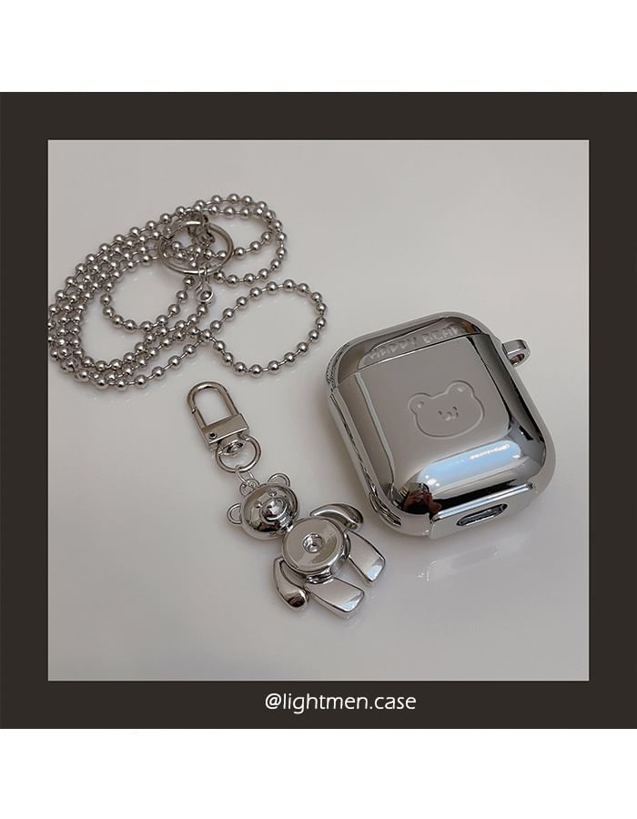 Lettering Bear Chain Airpods / Pro Earphone  Case