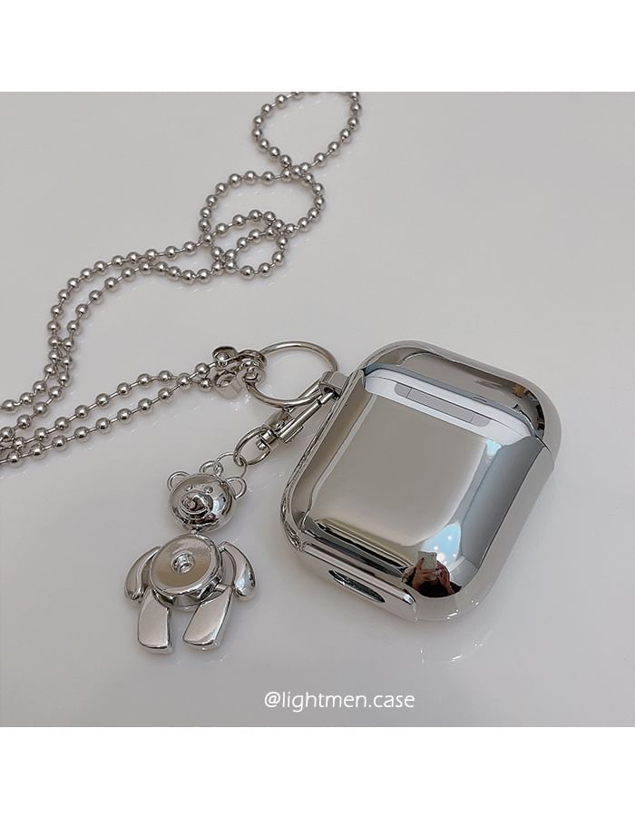 Lettering Bear Chain Airpods / Pro Earphone  Case
