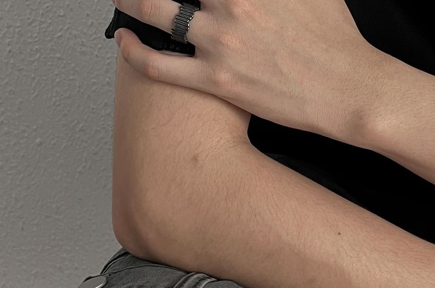 Irregular Textured Stainless Steel Ring