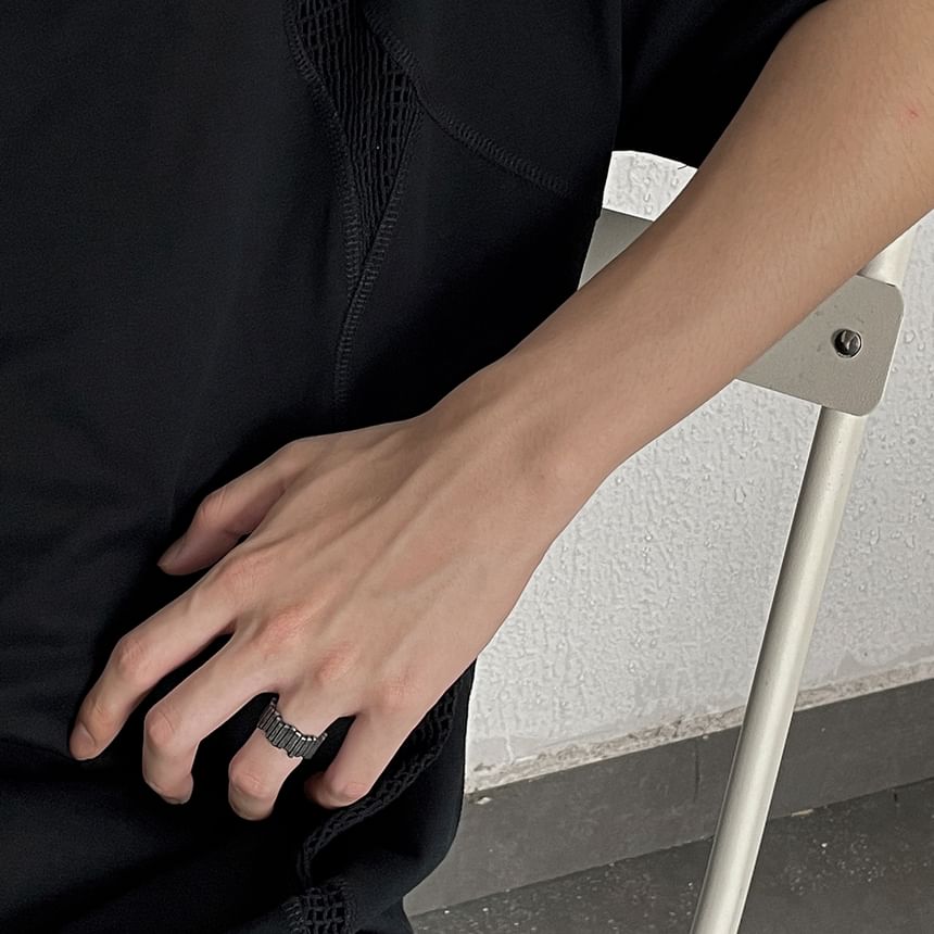 Irregular Textured Stainless Steel Ring