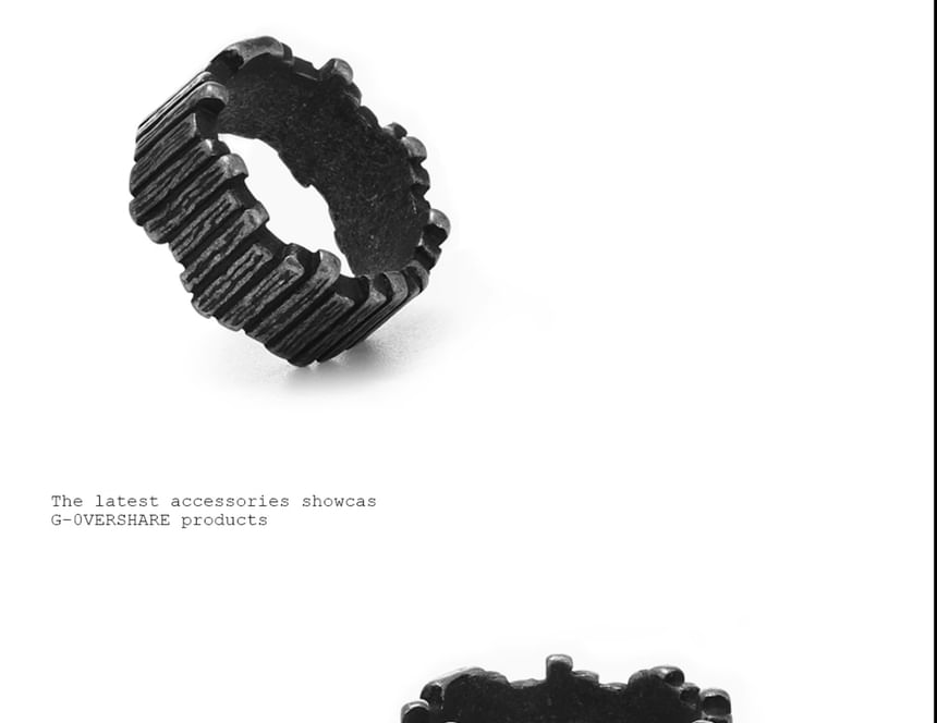 Irregular Textured Stainless Steel Ring