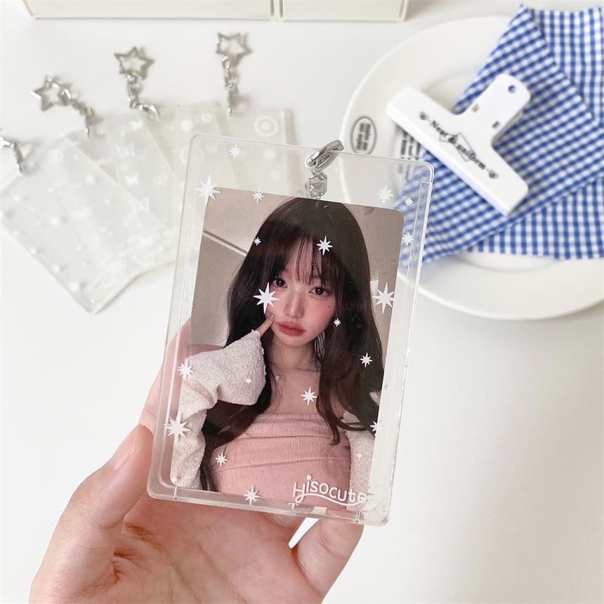 Print Acrylic Card Holder Bag Charm Keyring (Various Designs)