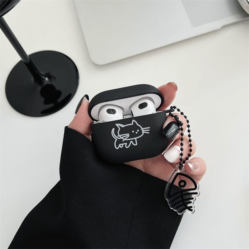 Cat Fish Bone Charm AirPods / Pro Earphone Case Skin
