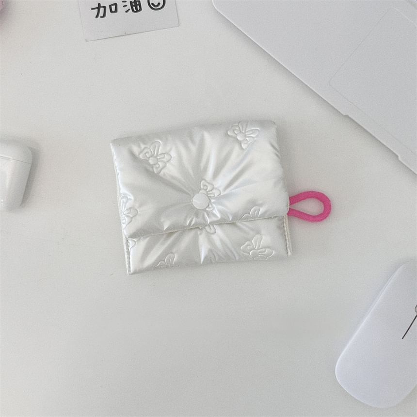 Bow Faux Leather Sanitary Pouch / Coin Purse