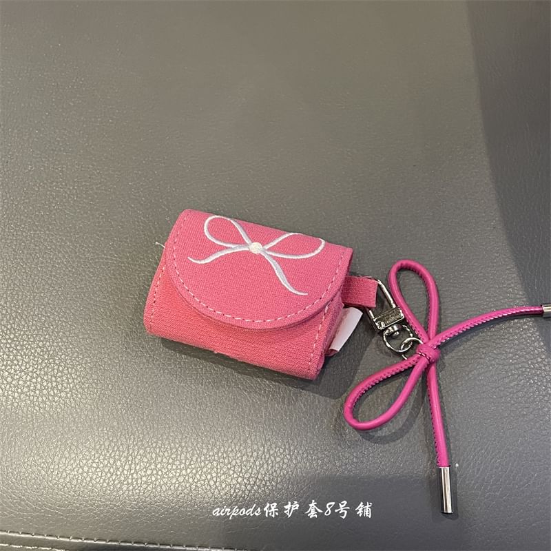 Bow Embroidered AirPods / Pro Earphone Case Skin / Charm / Set