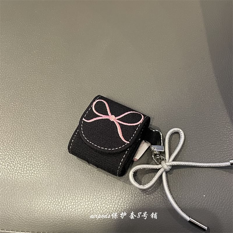 Bow Embroidered AirPods / Pro Earphone Case Skin / Charm / Set