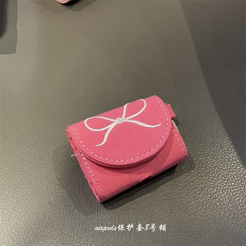 Bow Embroidered AirPods / Pro Earphone Case Skin / Charm / Set