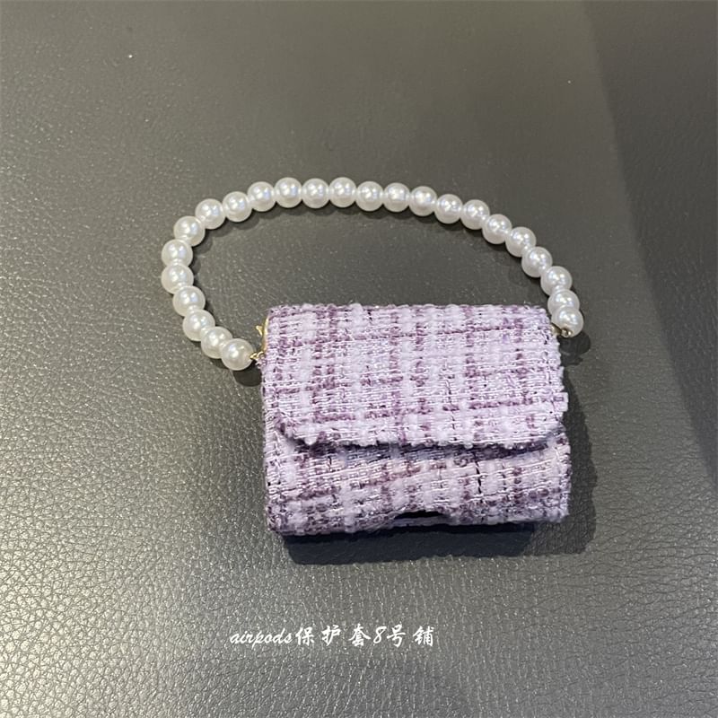 Fabric AirPods / Pro Earphone Case Skin / Faux Pearl Strap / Lanyard / Set