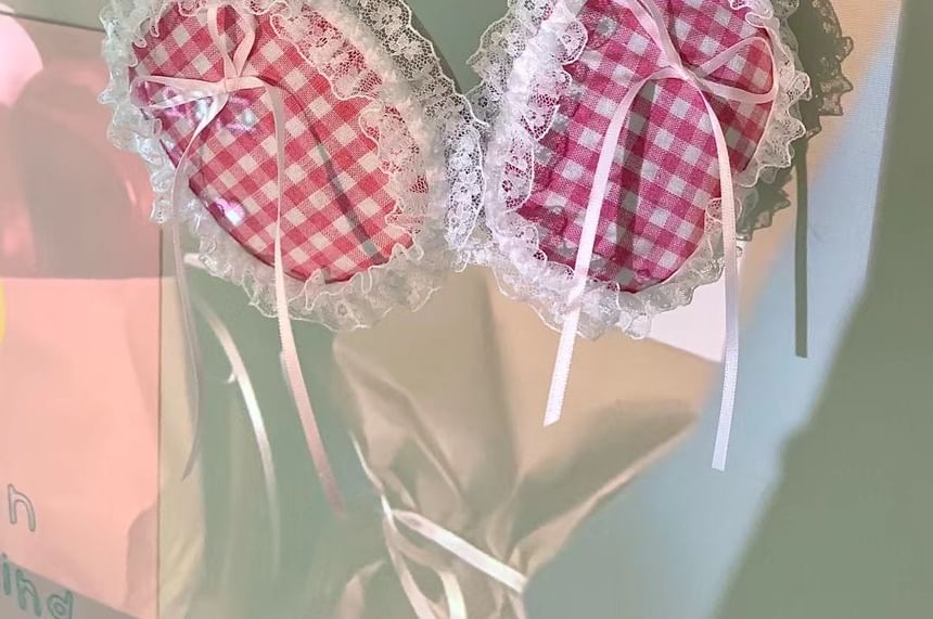 Ribbo Plaid Lace AirPods Max Earphone Case Skin