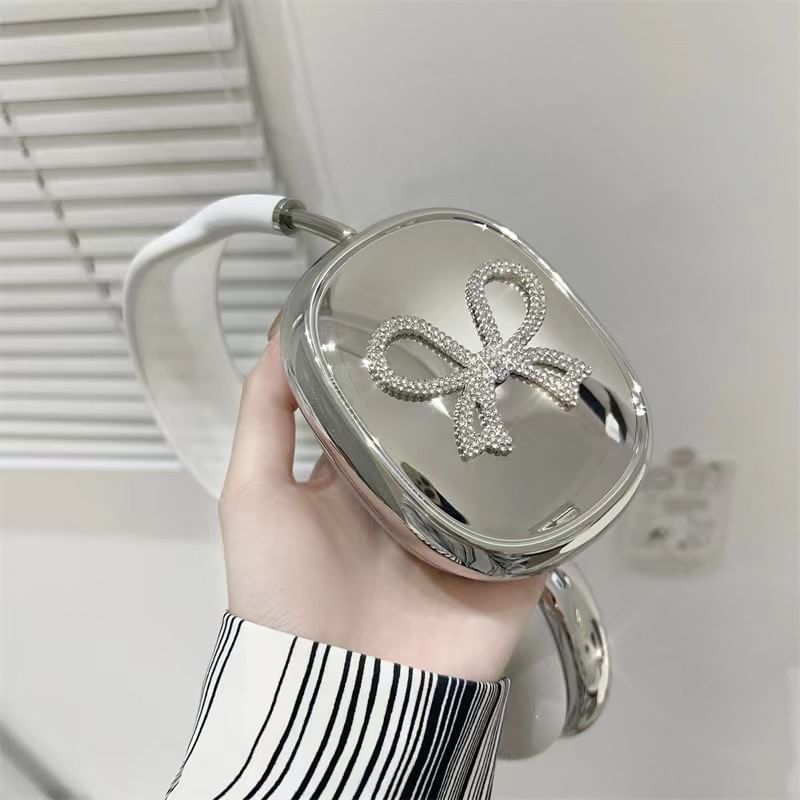 Heart Faux Pearl Mirrored AirPods Max Earphone Case Skin