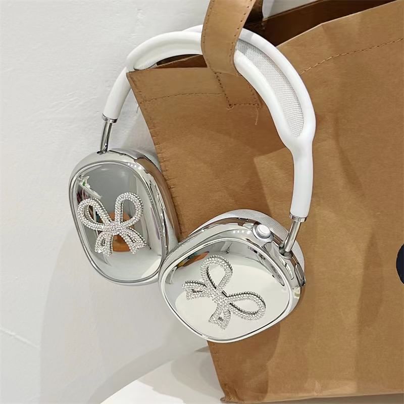 Heart Faux Pearl Mirrored AirPods Max Earphone Case Skin