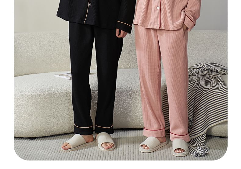Couple Matching Loungewear Set : Long-Sleeve Bear Print Top + Pants