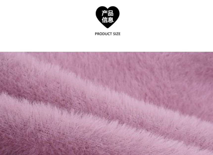 Crew Neck Basic Fluffy Cardigan Set
