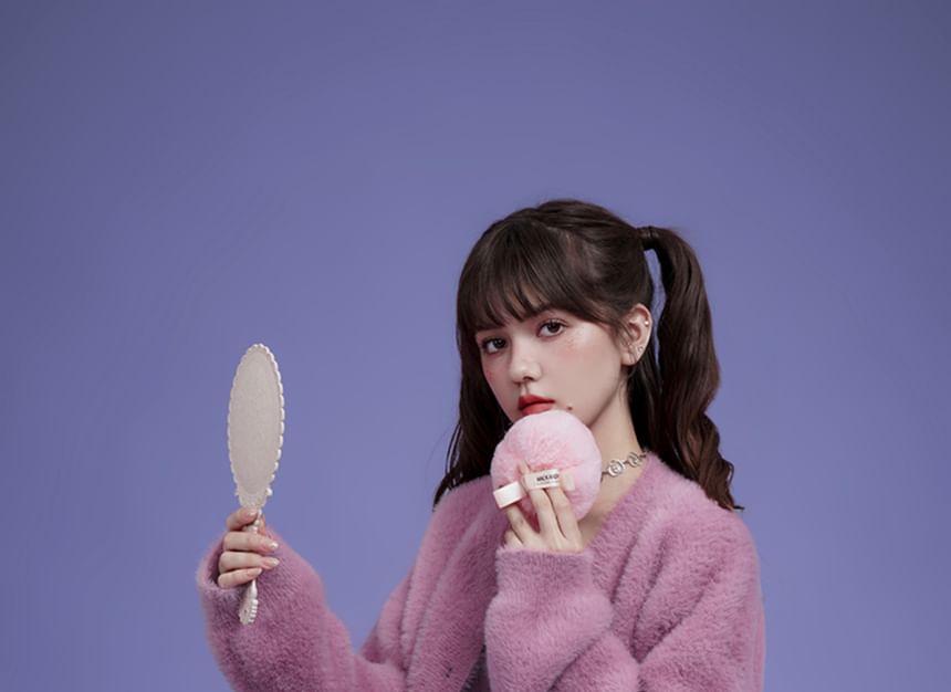 Crew Neck Basic Fluffy Cardigan Set
