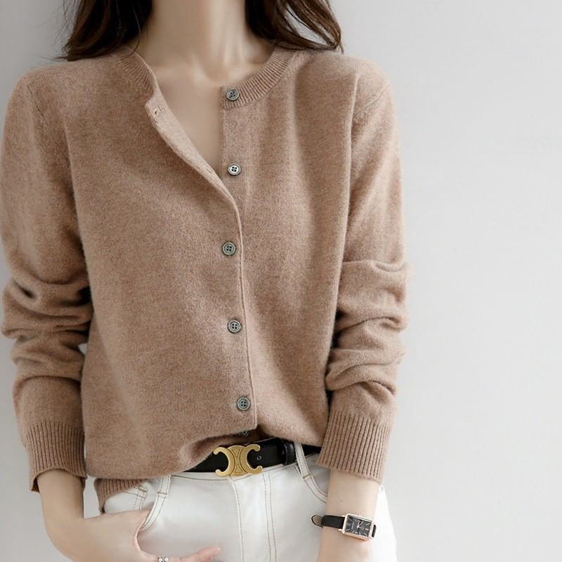 Round Neck Basic Cardigan