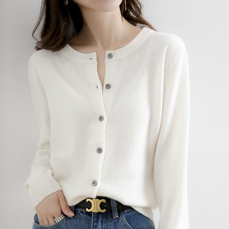 Round Neck Basic Cardigan
