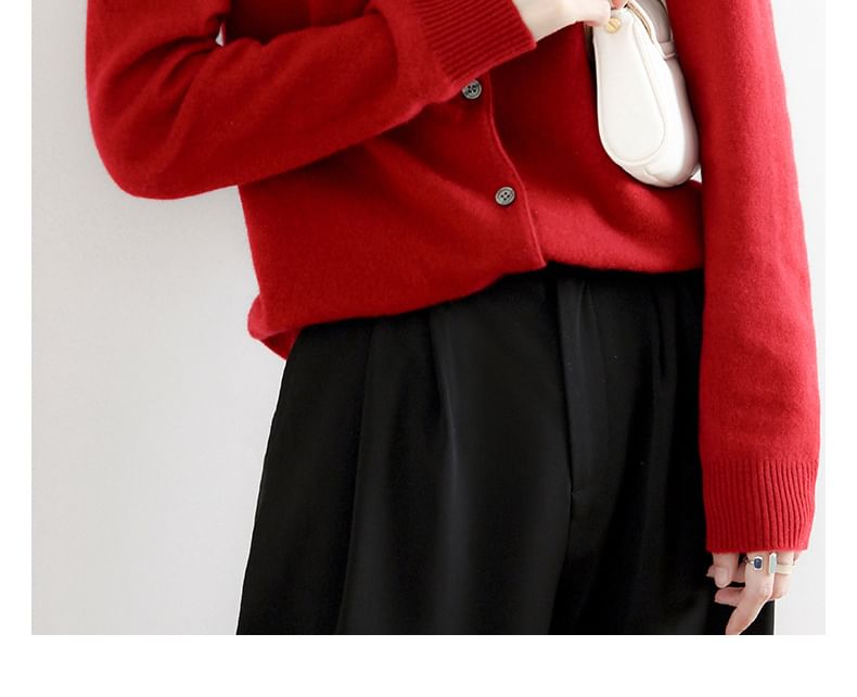 Round Neck Basic Cardigan