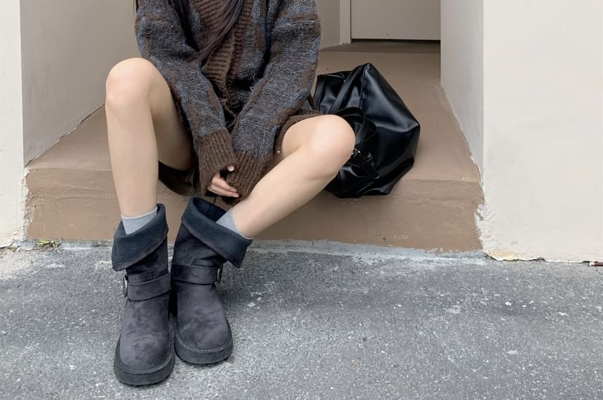 Denim Trim Cable Knit Oversized Button-Up Cardigan