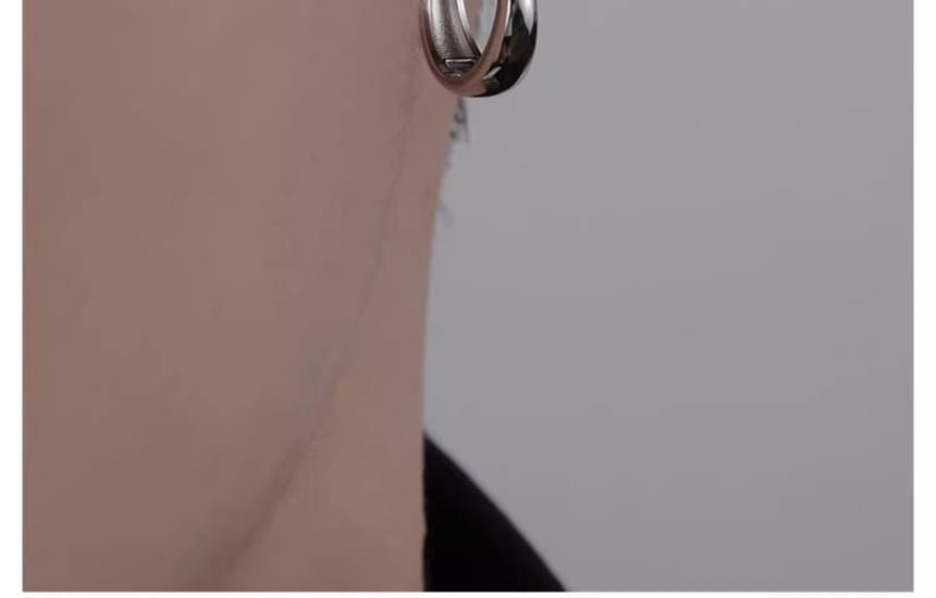 Layered Hoop Earring Set Polished S999 Silver