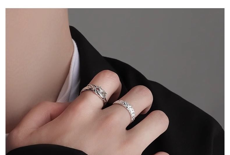 Textured Open Ring S925 Sterling Silver