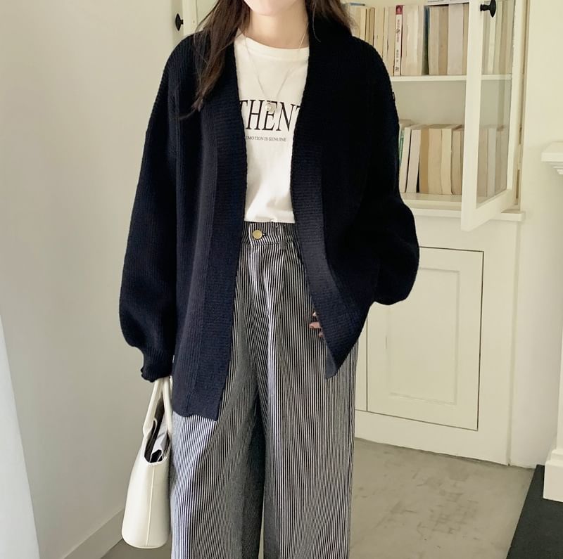V-Neck Basic Cardigan
