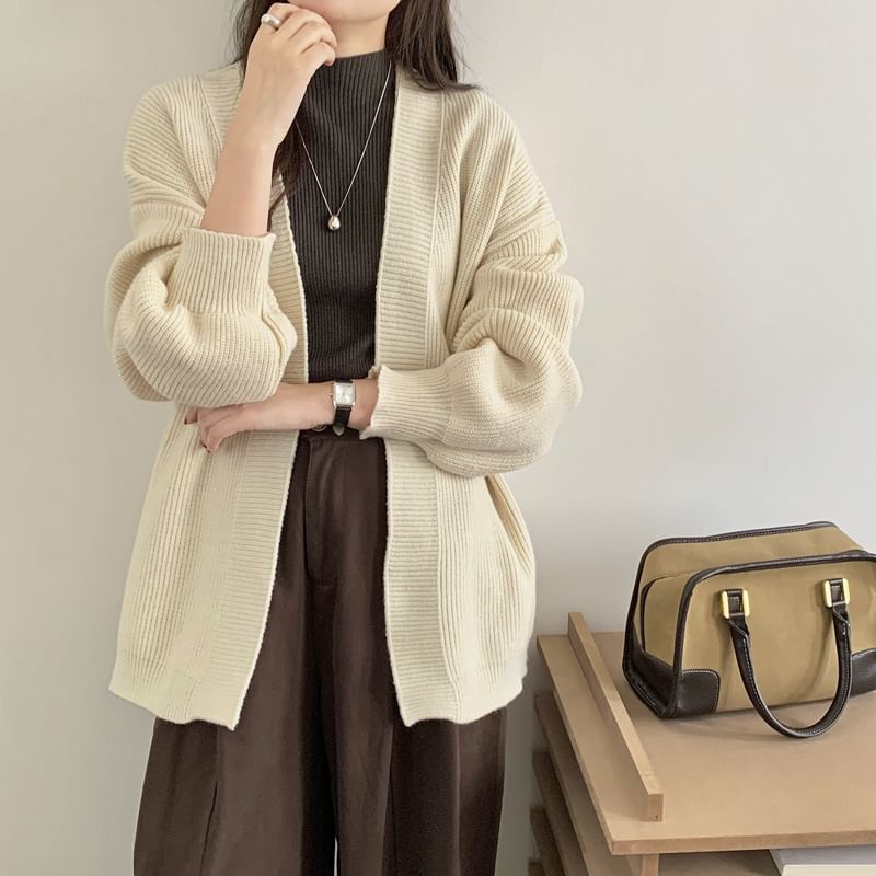 V-Neck Basic Cardigan