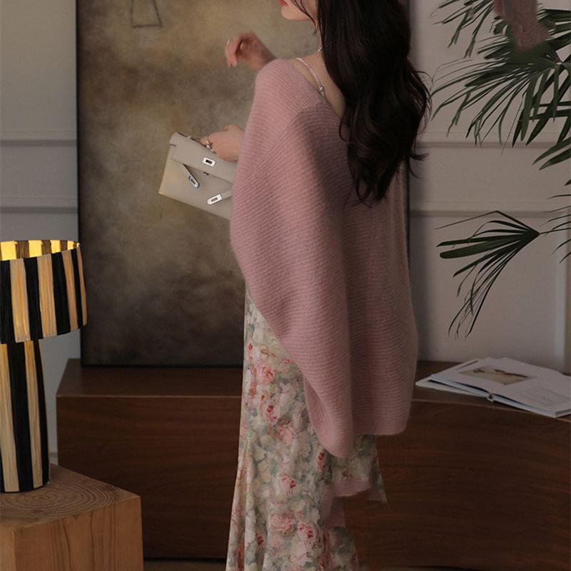 Solid Ribbed Long Open Front Cardigan