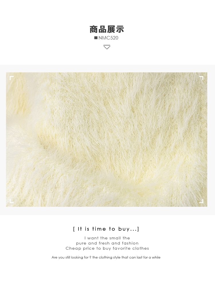 Fluffy Cropped V-Neck Cardigan in Six Shades