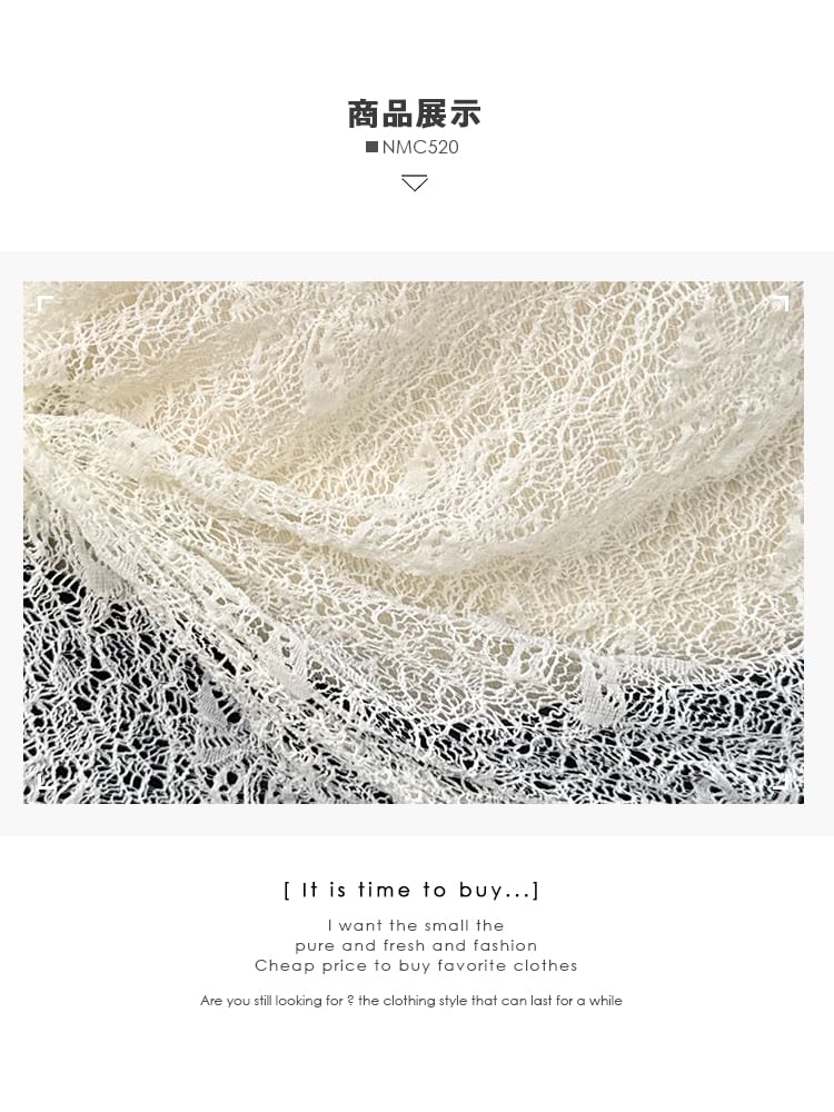 Sheer Mock Neck Lace Blouse