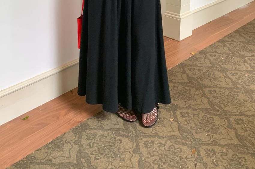Set: Crew Neck Basic Button Cardigan + Maxi Skirt